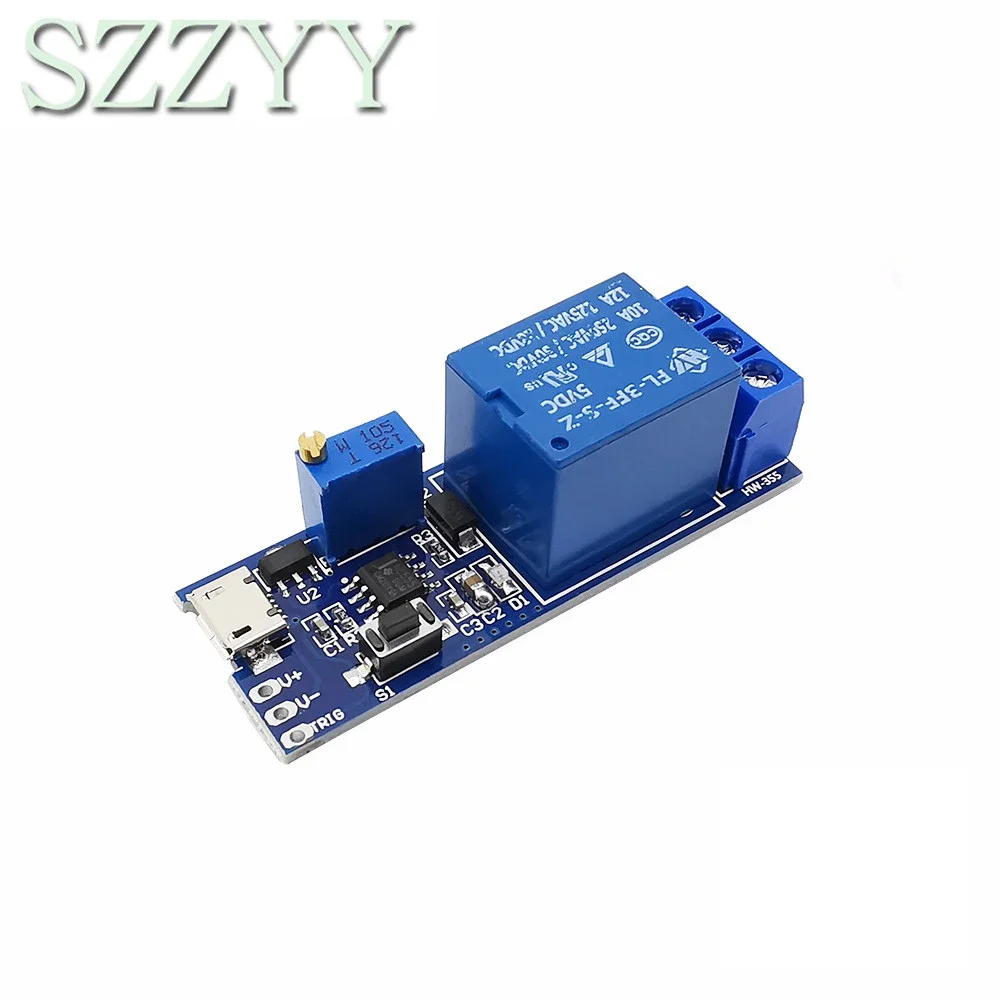 Smart Electronics Control Module Trigger Delay Switch 5V-30V Micro USB Power Adjustable Delay Relay Timer