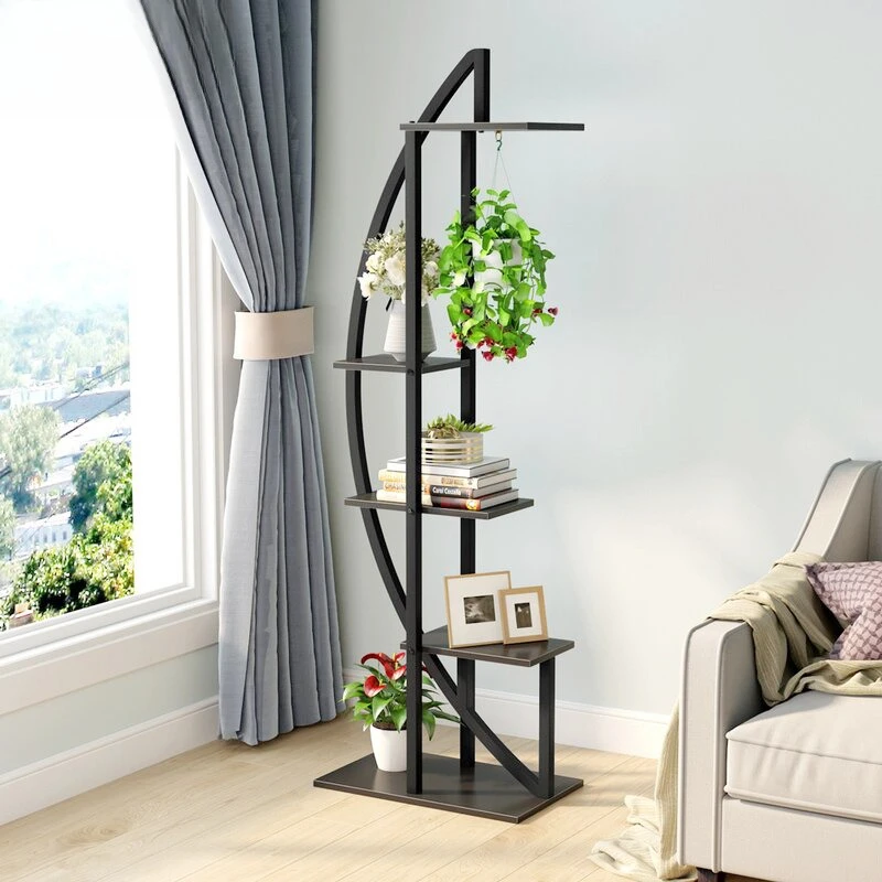 Multifunctional wrought iron flower stand shelf living room succulent green dill floor-to-ceiling plant pot bracket