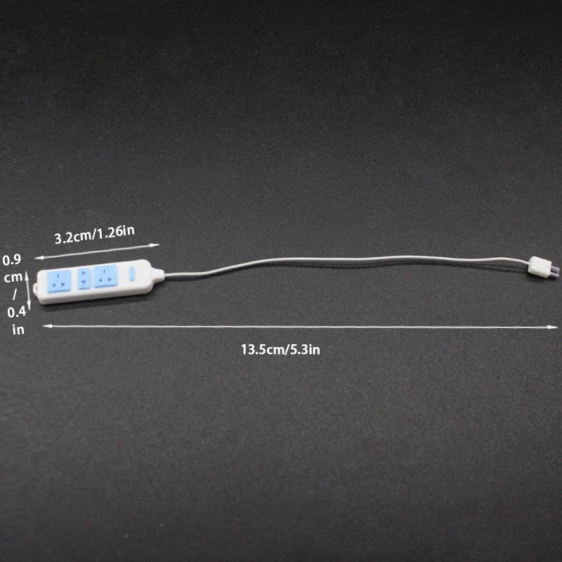 1 قطعة مقبس بيت الدمية مع الحبل 1/12 مقياس اكسسوارات المنزل للأطفال التظاهر اللعب ، ديكورات منزل الدمى