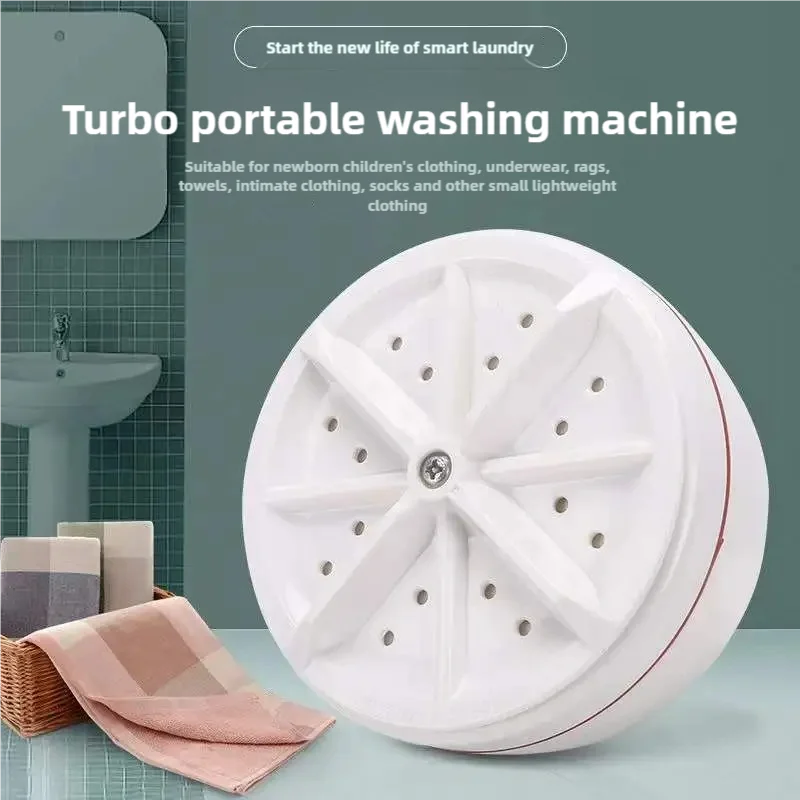 Portable Mini Turbo Washing Machine Small Rotating Lazy Cleaning Artifact Efficient Laundry
