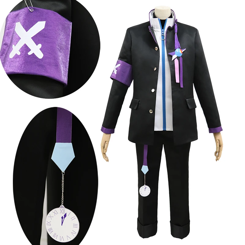 COS-KiKi Vtuber Nijisanji YouTuber Kenmochi Toya Game Suit Cosplay Costume Handsome Uniform Halloween Party Role Play Outfit Men