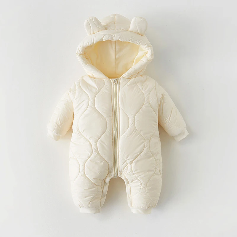 

2025 New Baby Rompers Cute Toddler Boys Overall Jumpsuit Winter Warm Hooded Cotton Baby Girls Romper Infants Crawling Clothing