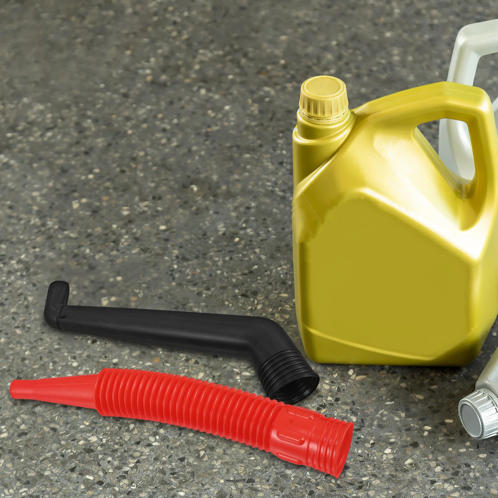 

4Pcs Plastic Oil Funnel Tube Universal Fit Motorcycle Car Refilling Curved Straight Design Long-Lasting Material