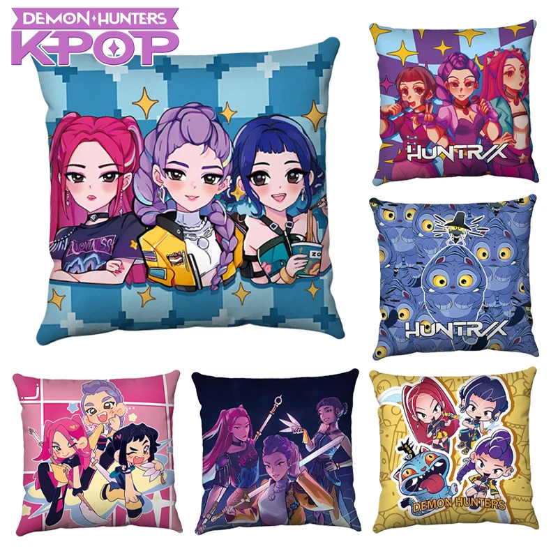 

Подушки для дивана K-PoP Demon Hunters, аниме-подушки Руми, Зои, Мира, автомобильная подушка для поясницы, подушка-спинка, аксессуары для дивана, 45 см