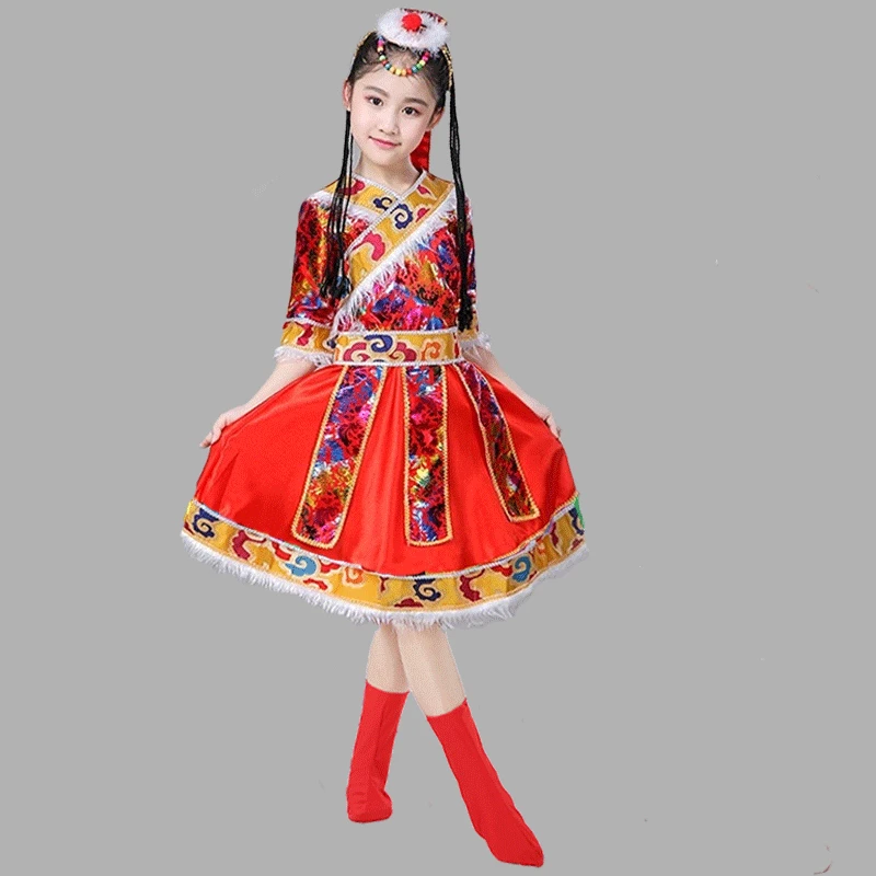 Russian national performance clothes for children modern folk dance clothes for girls and boys Chinese dance dress children\'s