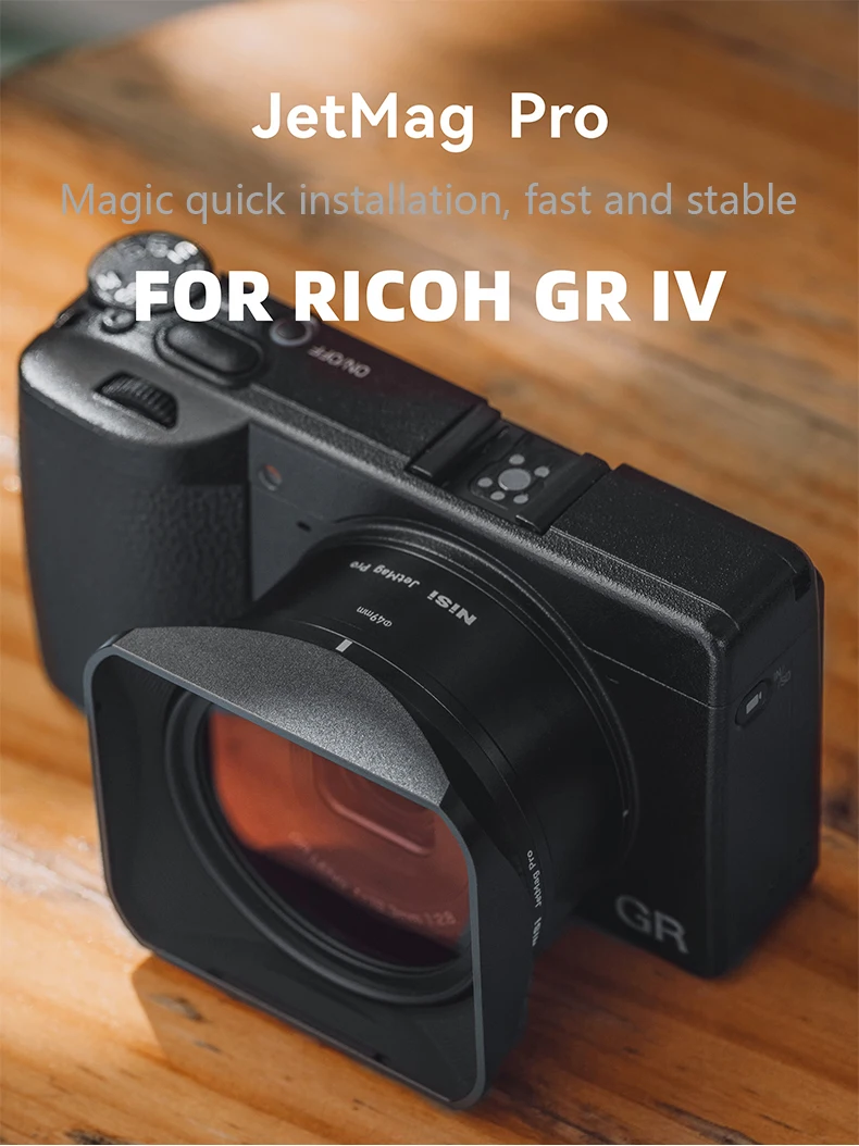 

NiSi Magnetic Adapter Kit for RICOH GR IV Camera w/ JetMag PRO Quick Install Filter System for 49mm UV CPL Polarizing ND Filter
