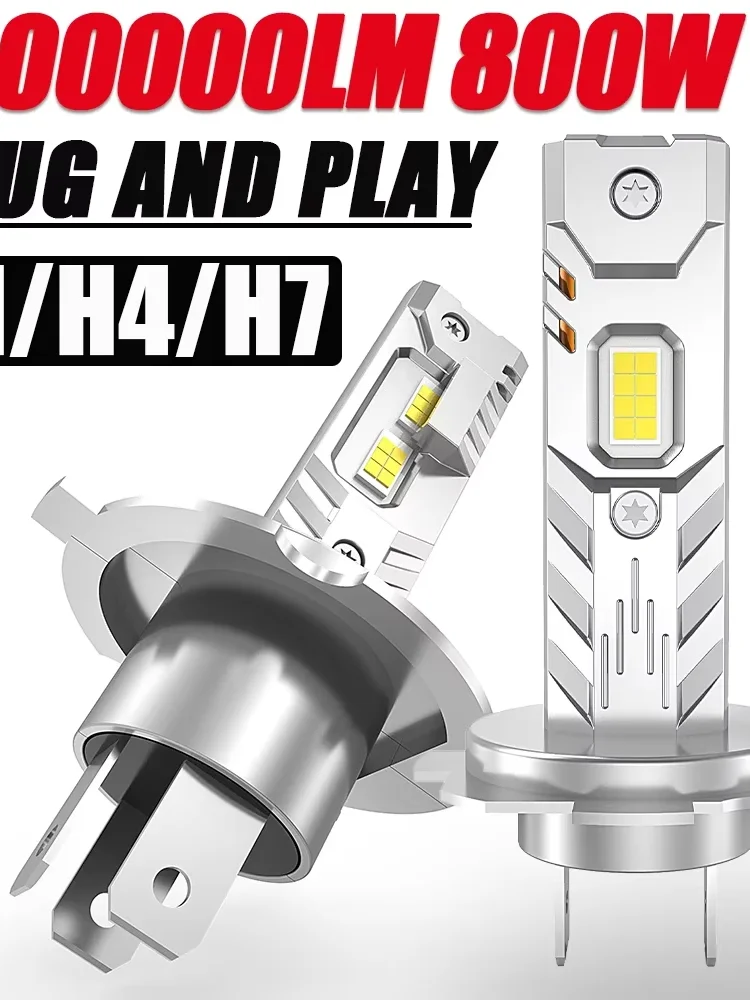 H7 H4 H1 LED-Leuchten für Auto-Scheinwerferlampe, 1000000 lm, kabellose Mini-Autolampe + 800 % helle Scheinwerfer, Automobil-Scheinwerfer, 12 V, 24 V