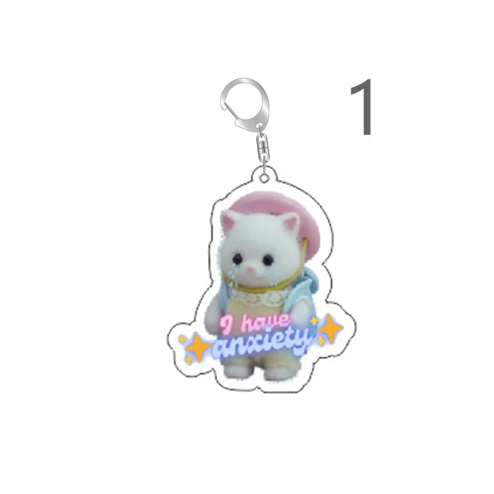 Y2k Cartoon Cat Rabbit Bear Key Chain Keychains Ring for Accessories Bag Funny Pendant Keyring Jewelry Fans Gifts