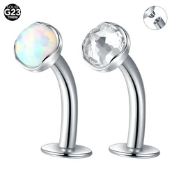 1/5PCS Titanium 14G Upside Down Ombligo Piercings Belly Button Rings for Women Men Crystal Floating Belly Button Rings Jewelry