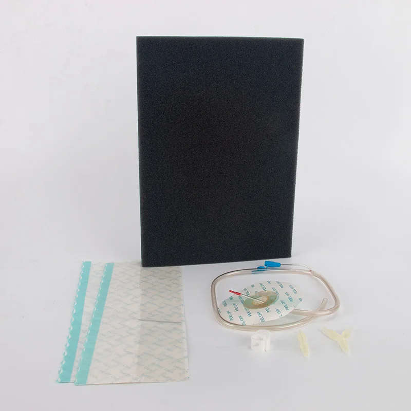 negative-pressure-wound-therapy-dressing-kit-30-20cm-including-black-foam-tubes-with-the-pad-transparent-film-i-y-connector