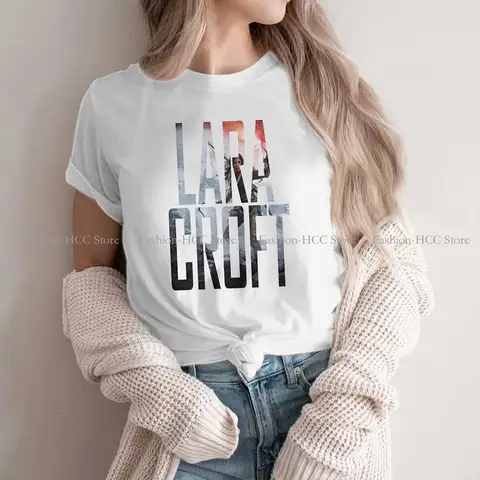 Tomb Raider Game Polyester TShirts Lara Croft Text Print Homme T Shirt Funny Tops