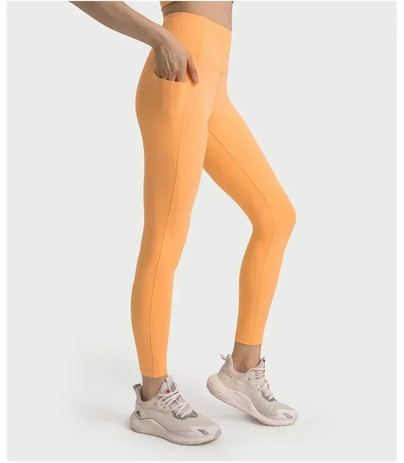 Lemon Align-Leggings élastiques de yoga pour femmes, pantalons de jogging en plein air, collants de sport saillants, taille haute, vêtements d'entraînement, fitness