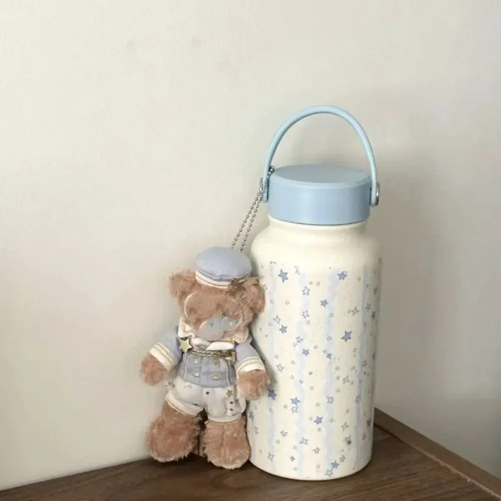 Cute 900ml Vacuum Cup Blue Star Puppy Insulated Water Bottle Stainless Steel Portable Thermal Car Cup