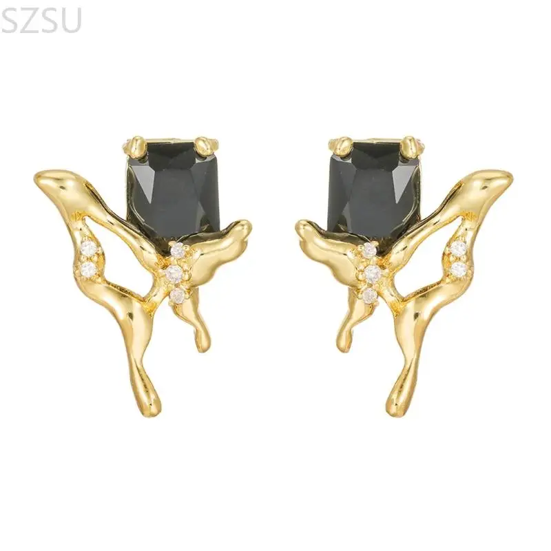 SZSU Black Zircons Ear Clips With Butterfly Detailing NonSlip Design for Freeclip1/2 Daily Activity view 5