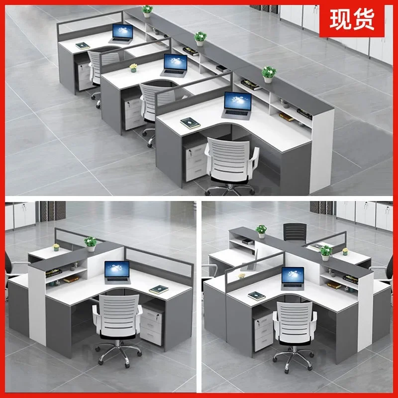 2026 Modern Modular White Office Furniture Desk Work Station 2 4 6 8 Person Seater Office Workstation Desk Table for Staff