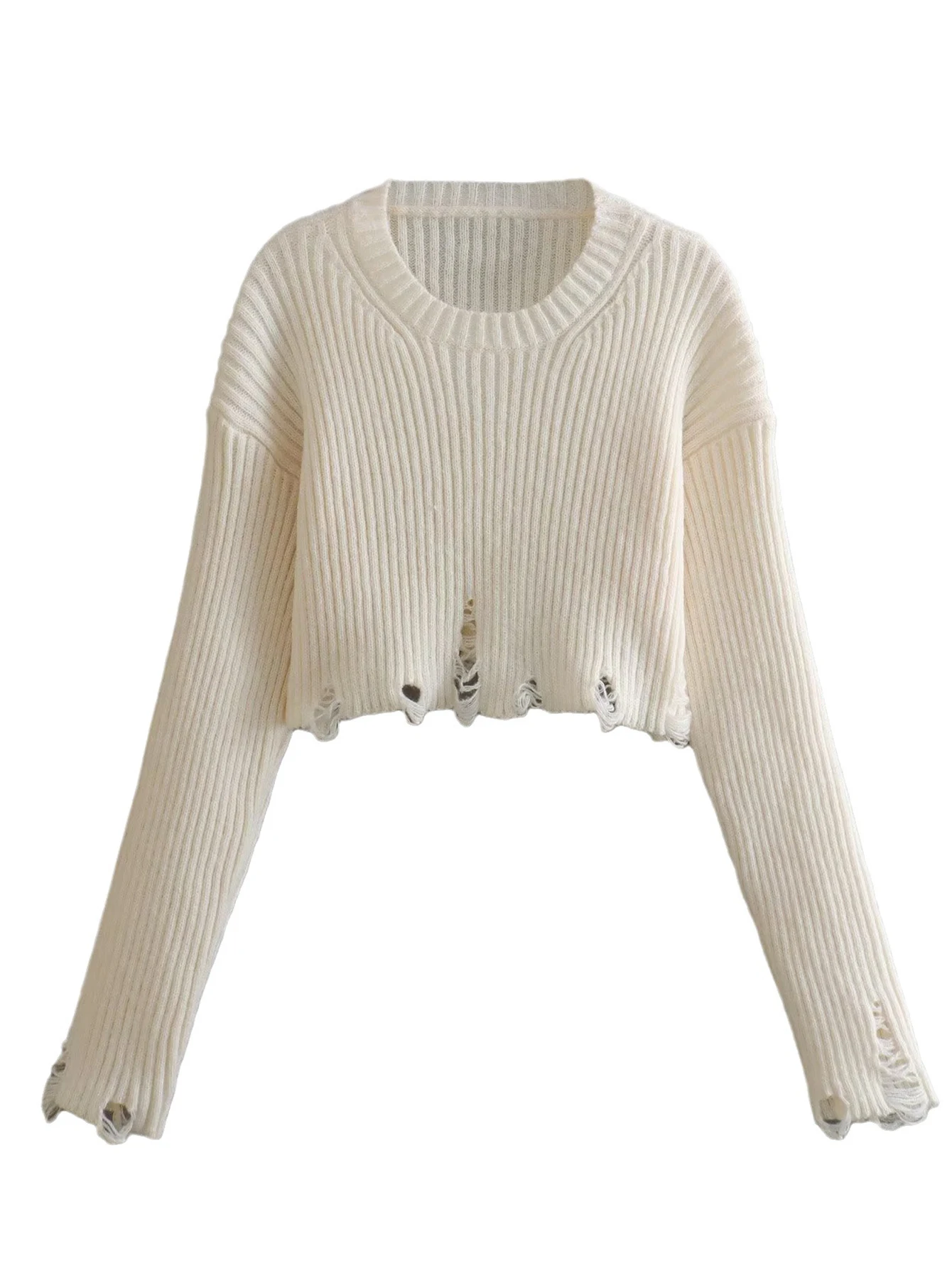 

Женский свитер с круглым вырезом и длинными рукавами, простой повседневный модный осенне-зимний свитер стандартной посадки