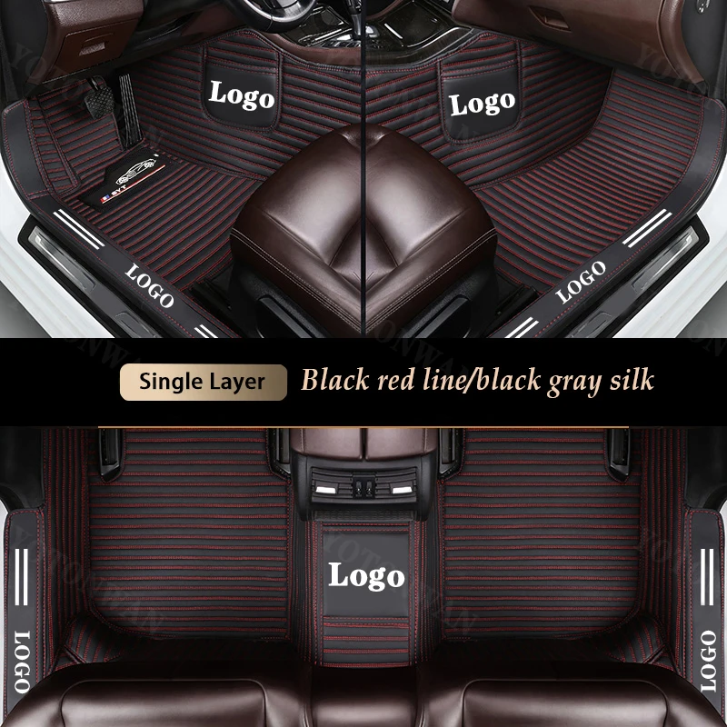 

100％ Custom Leather Salon Logo 7D Car Floor Mats For Jeep All Models Renegade Compass Cherokee Patriot Wrangler Auto Accessories
