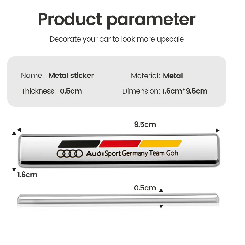 Emblema do emblema do metal 3D Audi, etiquetas traseiras do tronco do carro, estilo do carro para Audi Sline, RS, SQ7, SQ5, S4, S6, S7, TT, Quattro, A3, A6, A7, a8, Q3, Q6