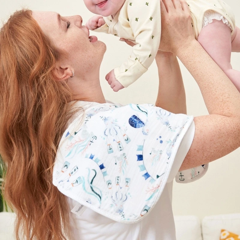 Babador alimentação para recém-nascidos, panos arrotar 6 camadas para bebês, toalha retangular para arrotar