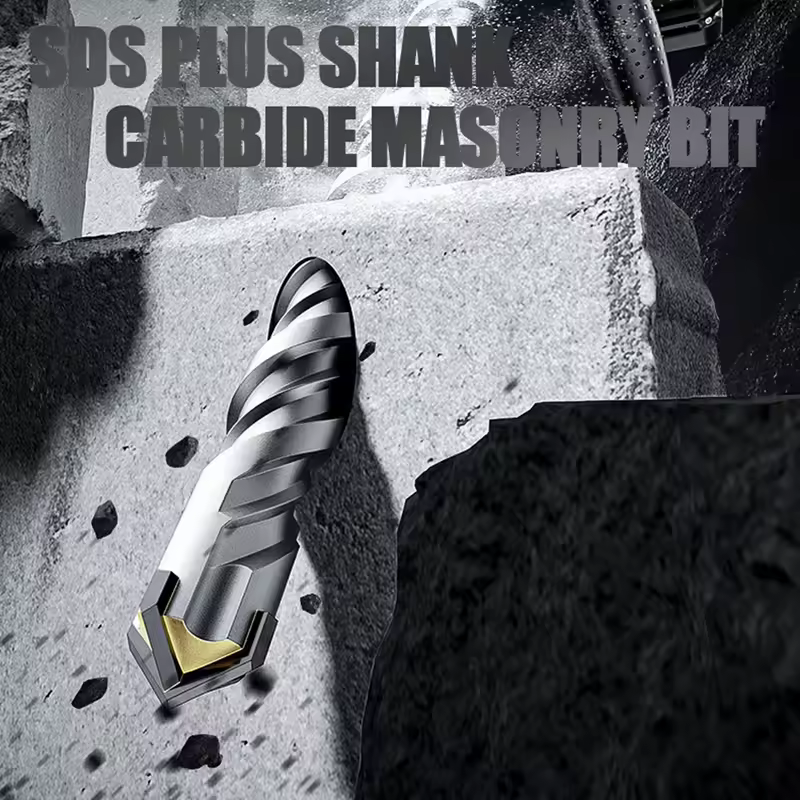 Extended Cross Electric Hammer Drill 110-500mm SDS Plus Through Wall Reinforced Concrete Hard Alloy Four Blade Impact Drill Bit - Image 4