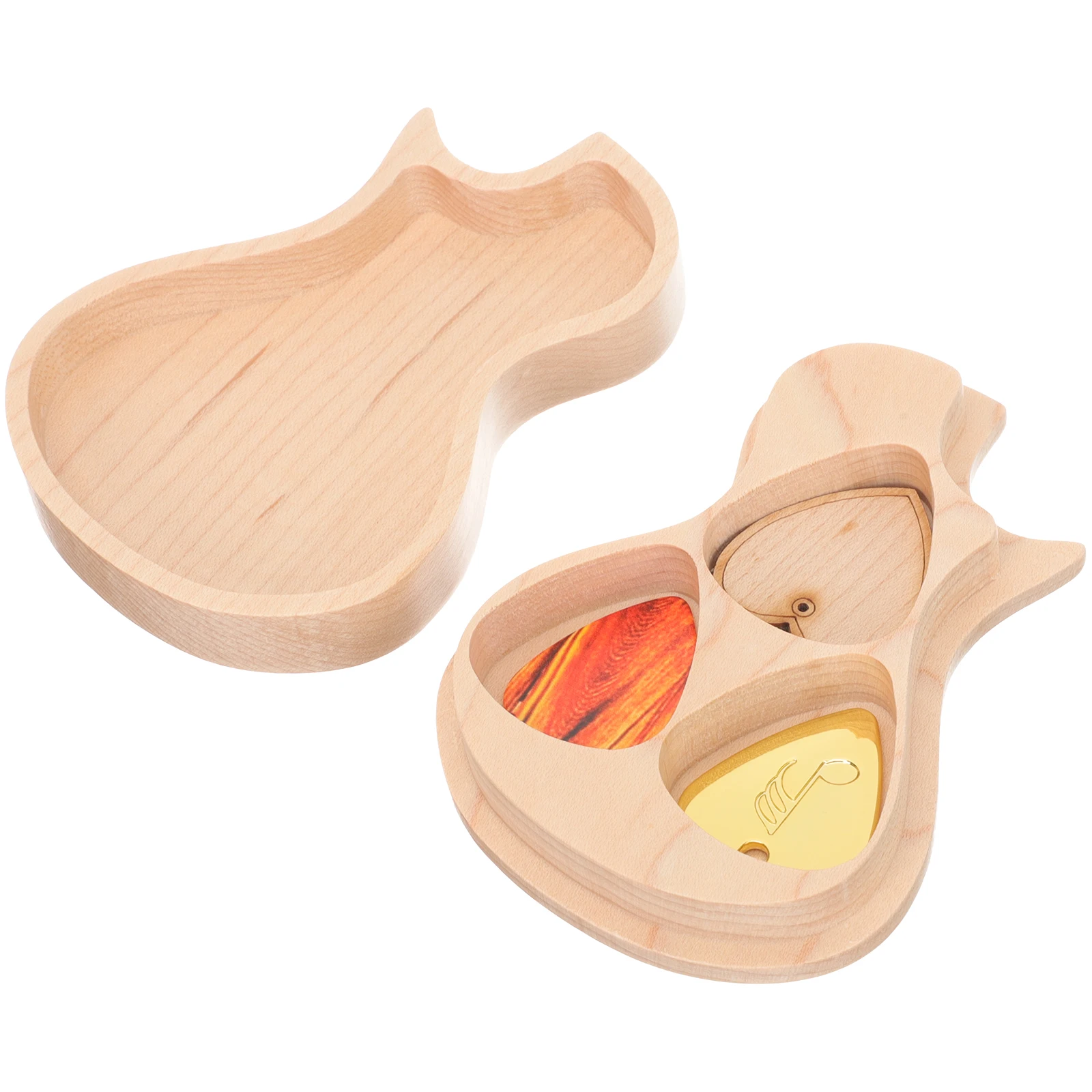 

Maple Guitar Storage Holder Picks Organizer for Plectrums Shaped Wood Child
