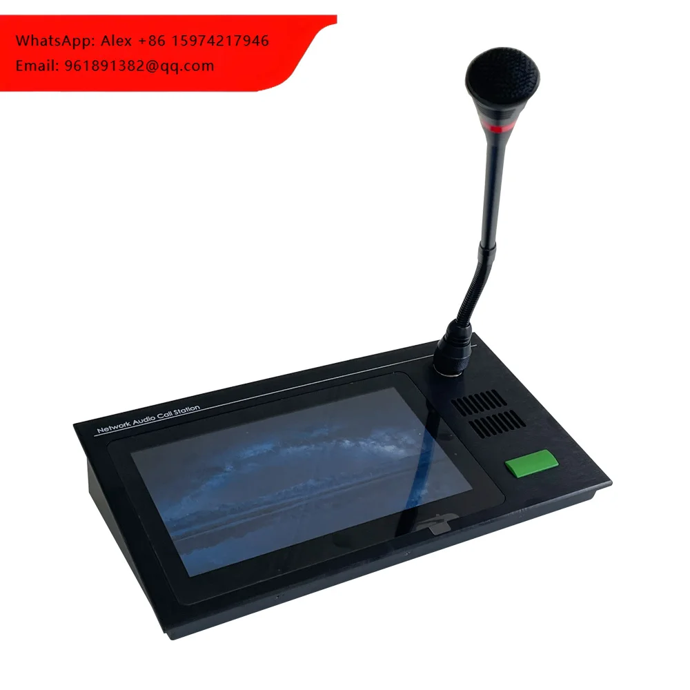 

Wireless Partitioned Intercom System With Touch Screen Network Broadcast Microphone And Group Call Speaker For Command Centers