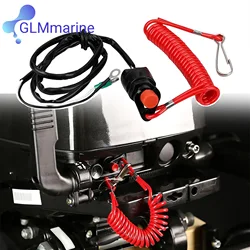 Kill Stop Switch and Safety Lanyard 66T-82575 for Yamaha 2-Stroke 6 8 9.9 15 25 30 40 HP Outboard 6E9-82575-09 6E9-82575-02