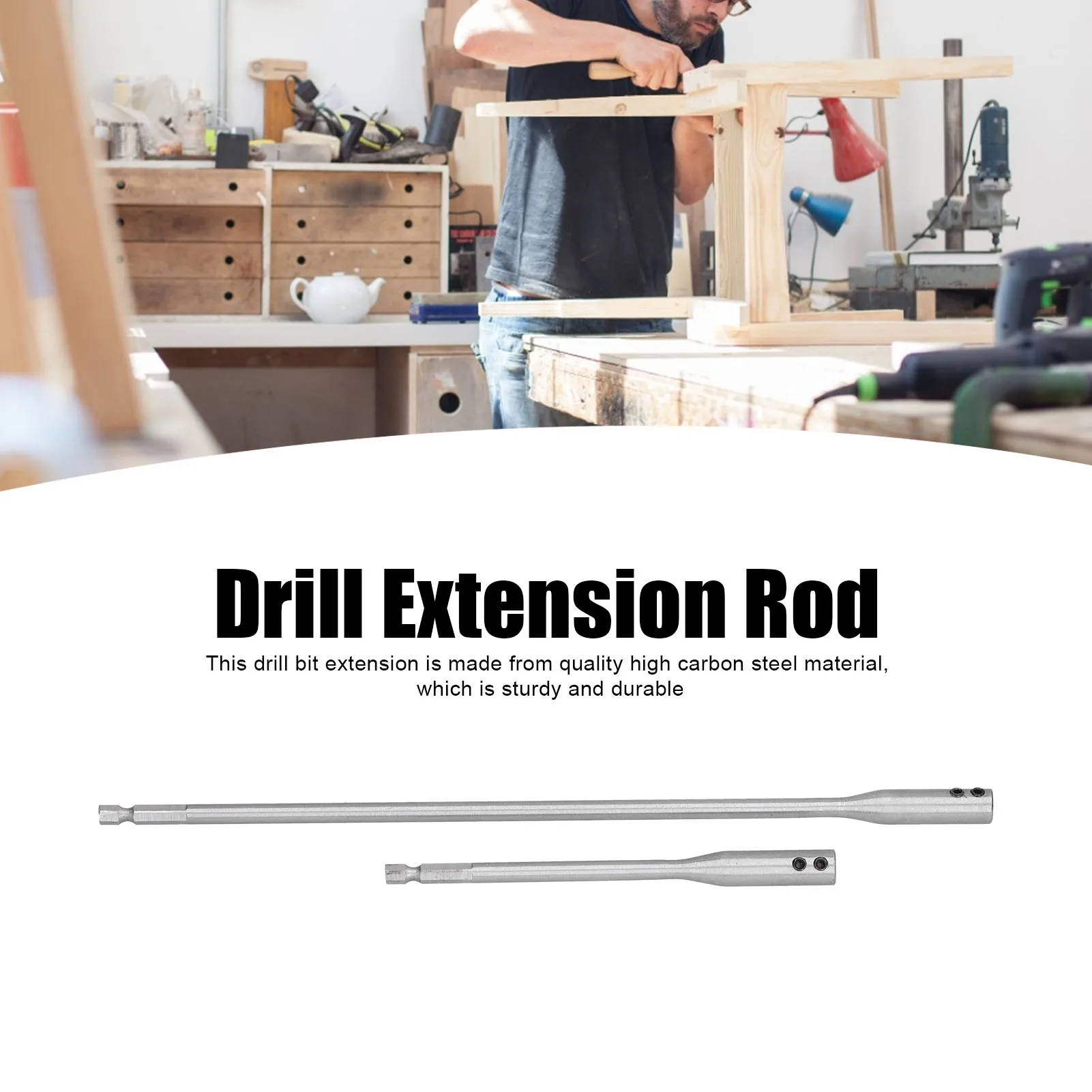 Hex Extention Holder 1/4" Shank Extender Wide Application Convenient Installation for Woodworking for Mechanical Engineering