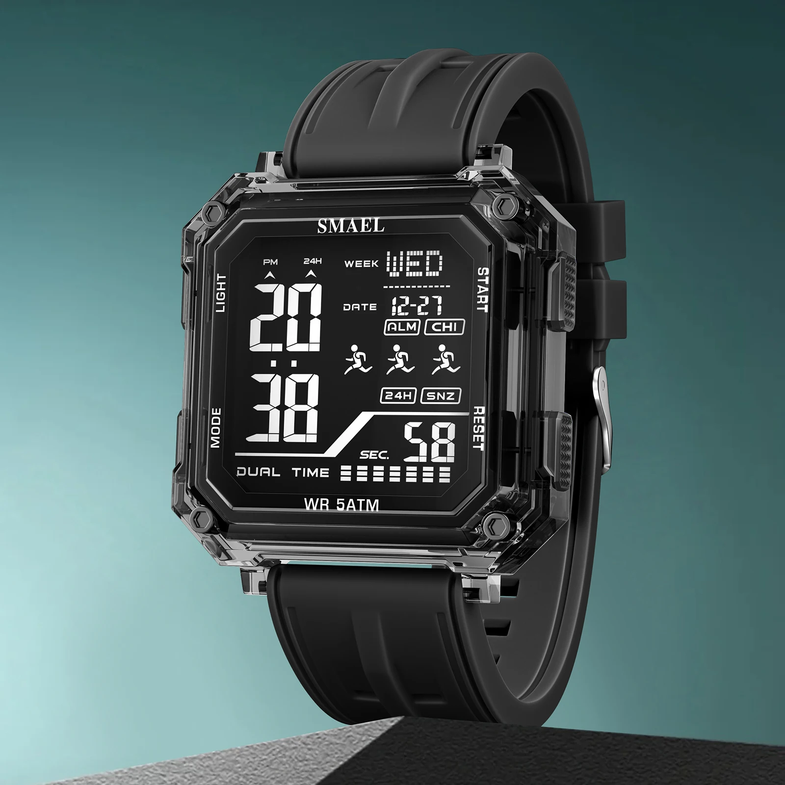 SMAEL Brand 8129 Waterproof Dropshipping Watch Alarm Clock Luminous Young Fashion business Quartz Sport Wristwatches view 2