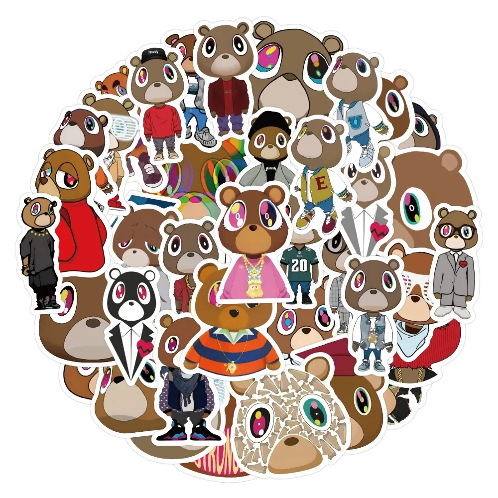 10/30/50Pcs Kanye West Ye Bear Stickers Aesthetic Waterproof Graffiti Decals DIY Luggage Guitar Laptop Skateboard Decoration