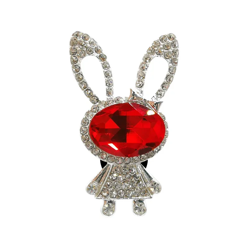 1/9PCS Red Sandal Pins For Women Girls Bling Metal Shoe Charms Butterfly Rabbit Gemstones Strawberry Cherry Shoe Decorations