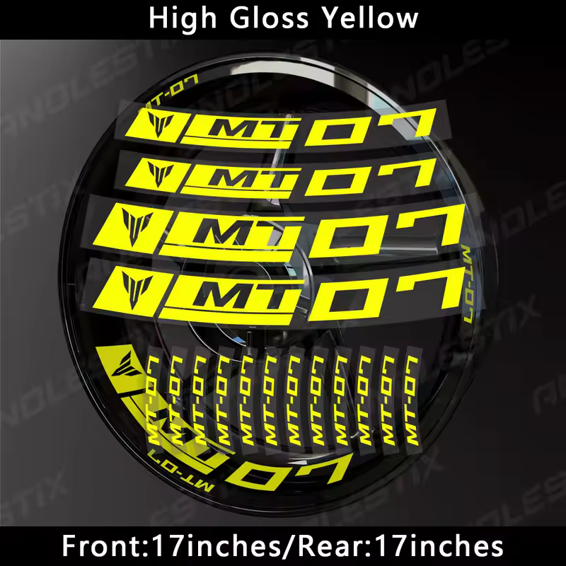 AnoleStix Reflective Motorcycle Wheel Sticker Hub Decal Rim Stripe Tape For YAMAHA MT-07 MT07 - Image 3