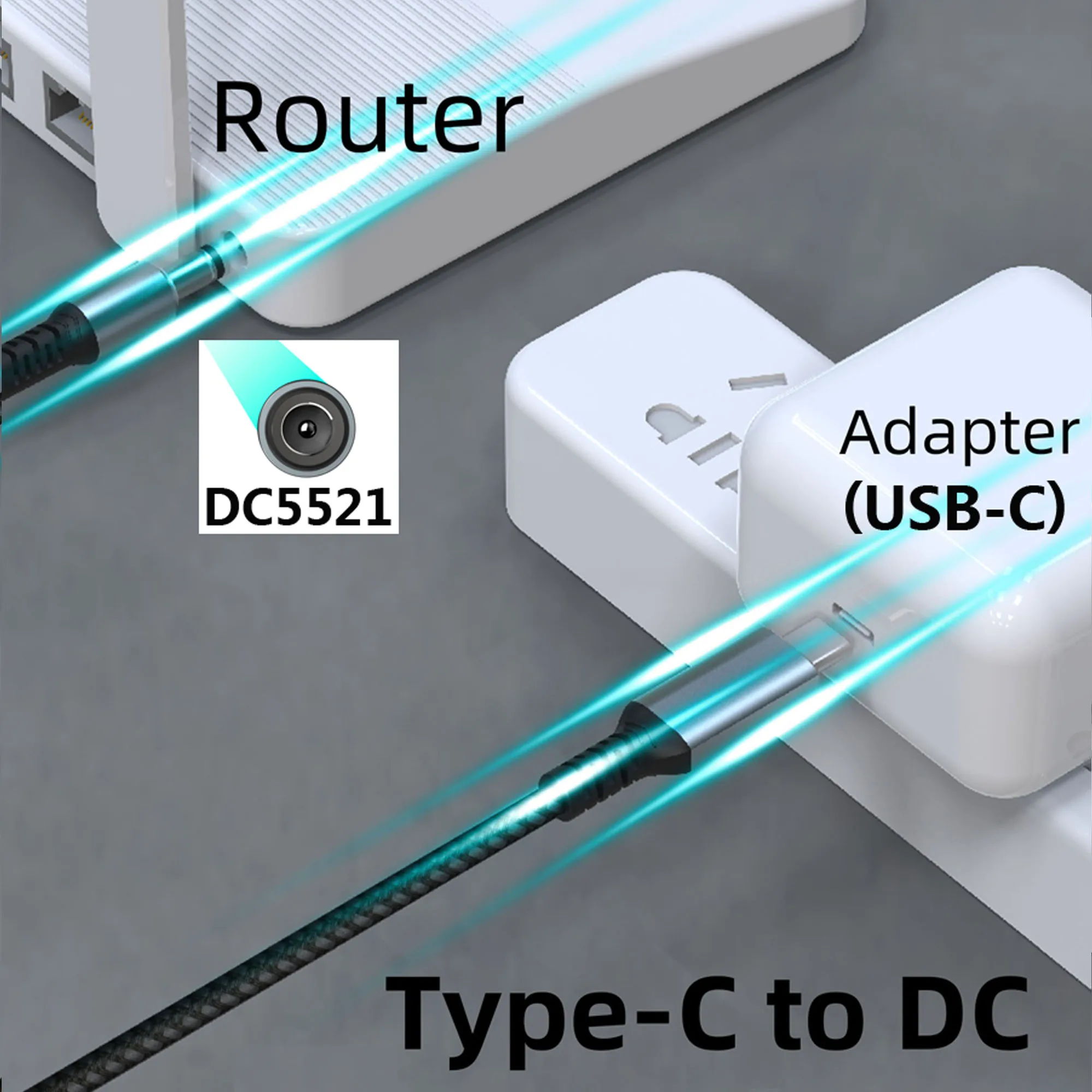 For Starlink Mini Power Cable Direct to USB-C 3.3FT/1M, 140W DC 5.5 x 2.1mm Male to Type-C Male Compatible 140W+ PD Power Supply