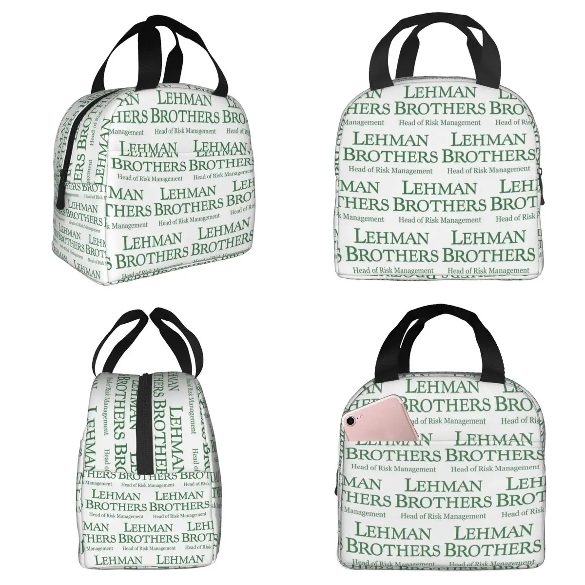 Lehman Brothers Risk Management 2008 Fin Bolsa térmica isolada para mulheres, caixa térmica para escritório, caixa térmica para alimentos, recipiente para lanche