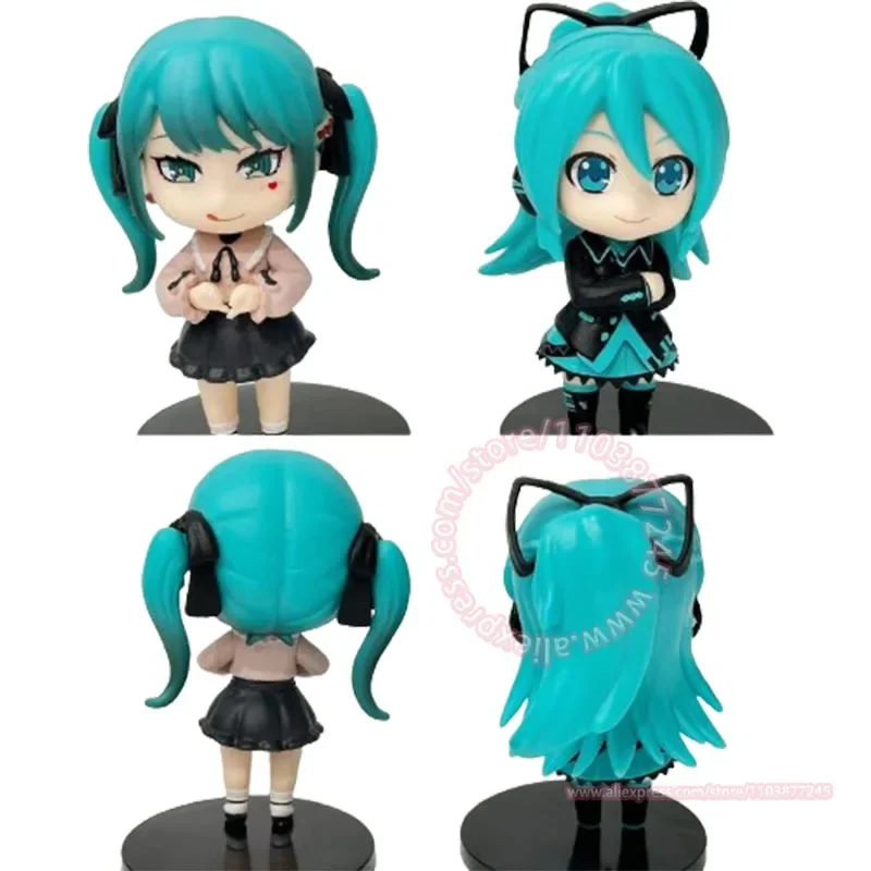 H atsune Miku Kawaiiรุ่นQรุ่นเค้กตกแต่งเครื่องประดับรถน่ารักรูปร่างรูปของเล่นภาพเคลื่อนไหวอุปกรณ์ต่อพ่วง6ชิ้นชุดของขวัญ