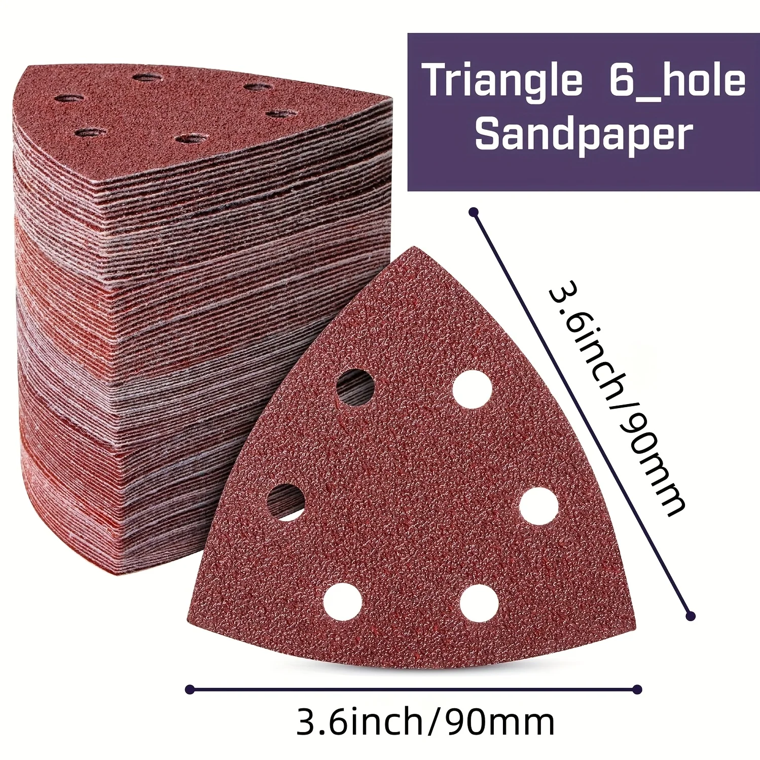 

Набор из 60 треугольных шлифовальных подушечек, шлифовальные подушечки для шлифовальной машины с 6 отверстиями, наждачная бумага 60-320 грит для треугольной шлифовальной машины.