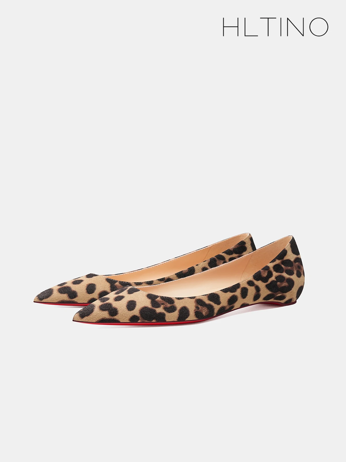 HLTINO Sexy Leopard Flats Women Soft Comfortable Summer Shoes Genuine Leather Slip on Sandals for Jeans