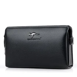New Luxury Brand Men Clutch Bag Leather Long Purse Password Money Bag Business wristlet Phone Wallet Male Casual Handy Bags