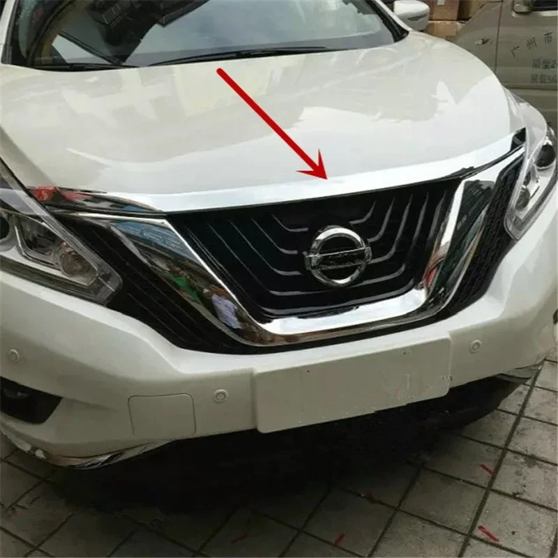 WELKINRY For Nissan Murano Z52 3rd Generation 2015-2024 ABS Chrome Car Head Front Face Hood Bonnet Grille Trim