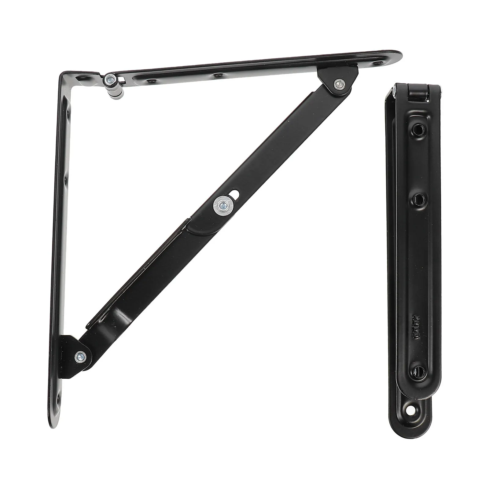 

2Pcs Black Folding Shelf Brackets Heavy Duty Support Brackets for Wall Storage Boards Garage Workbench Foldable