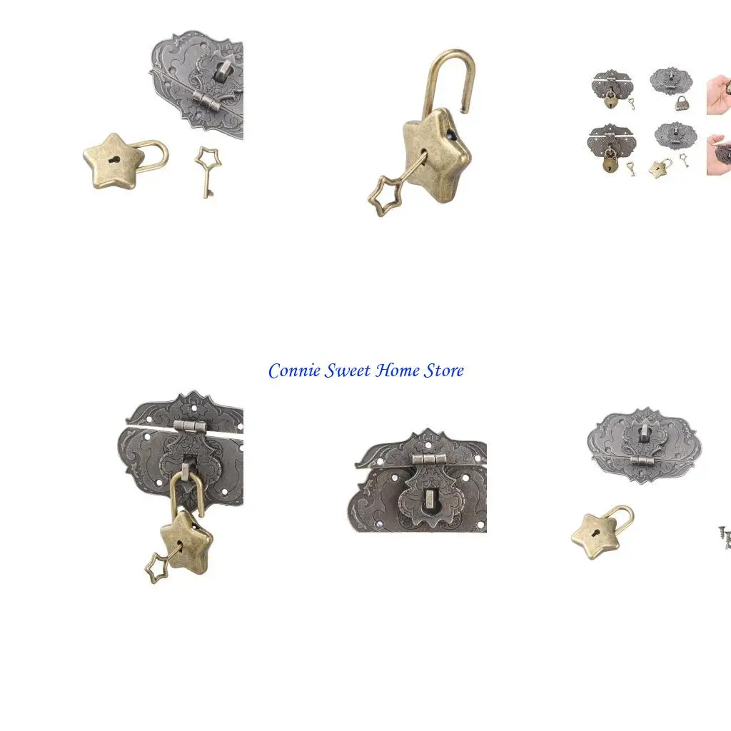 LXAF Classical Box Jewelry Clasps Lock Vintage Box Lock Simple Use Lock