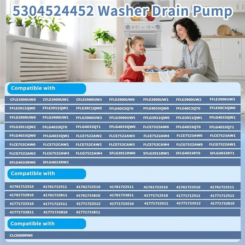 

BBNV-Насосный узел для стиральных машин Frigidaire 5304524452, сливной, для запчастей стиральных машин и сушилок 5304515673 5304500535 AP6989734