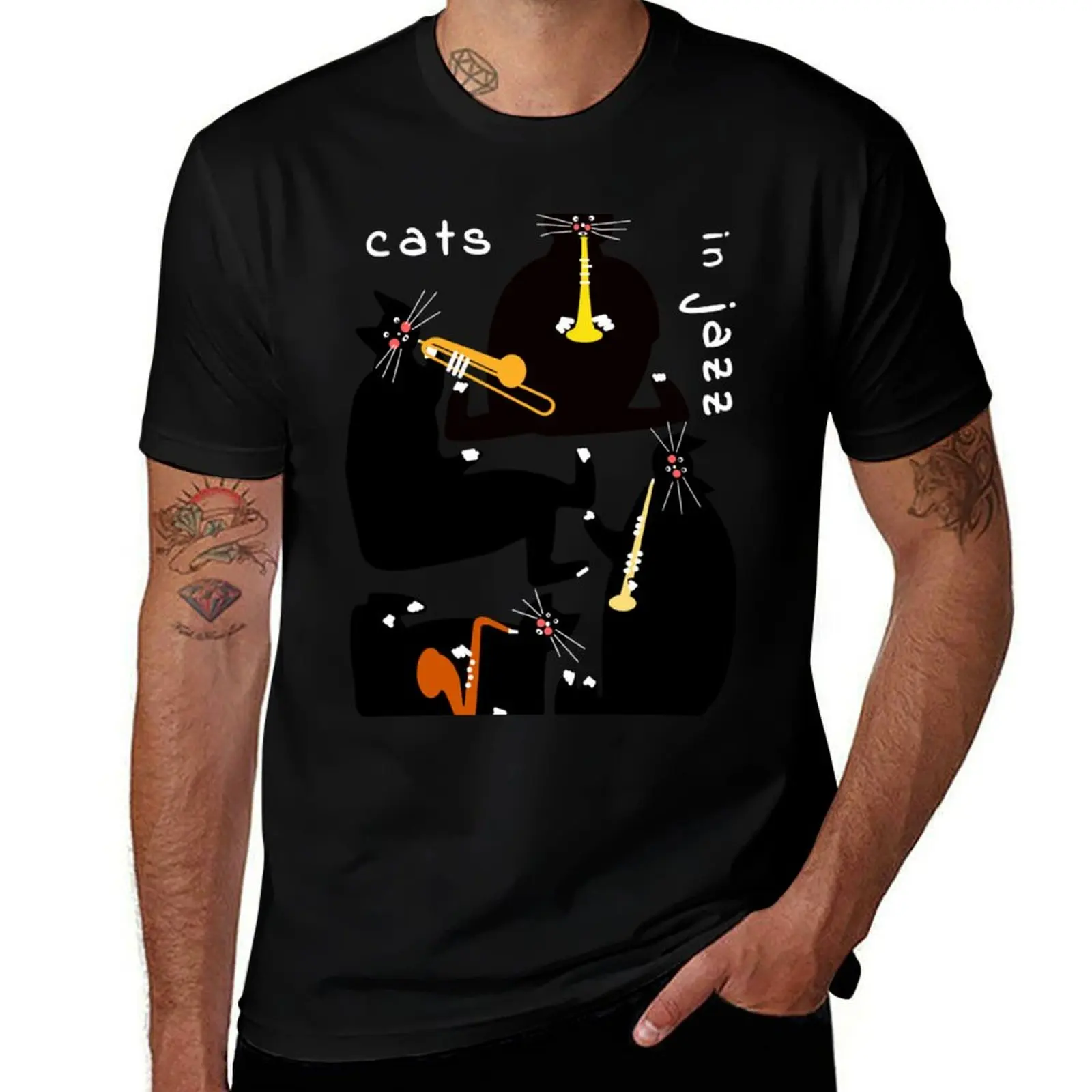 

Cats In Jazz T-Shirt funny t shirts dark humor t shirt man designer T-Shirt