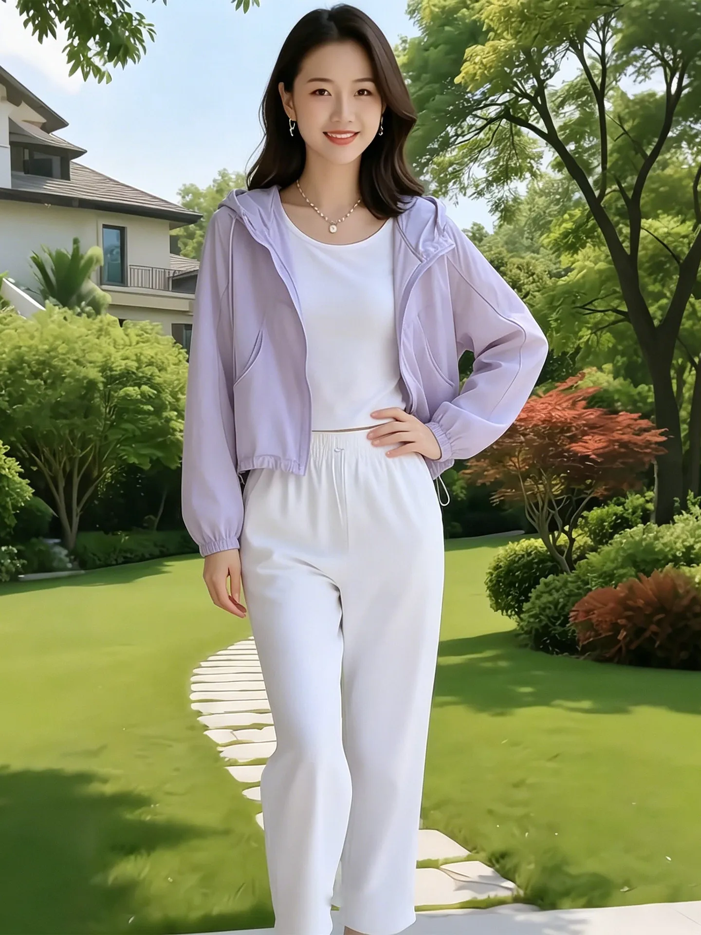 Fashionable Hooded Short Jacket Women's Summer New Style Daily Versatile Commuting Sun Protection Breathable Long Sleeve Coat