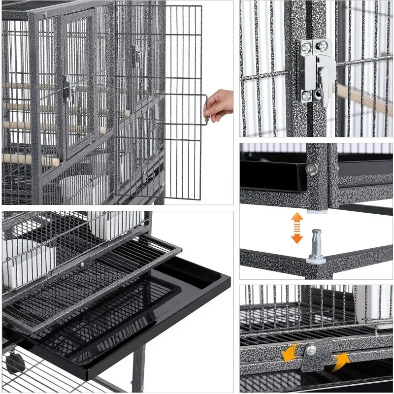 US Stackable Divided peternak pembiakan parkit kandang burung untuk burung kenari Cockatiels Lovebirds Finches Budgies kecil dengan