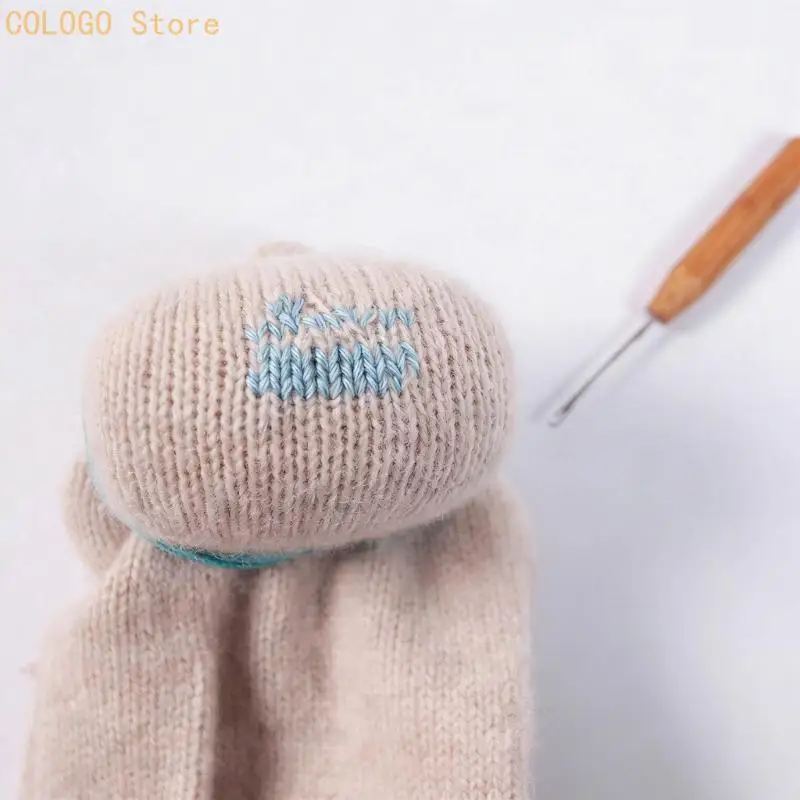 Handheld and Steel Eggs Shaped Darning Hook and Plate Set for Fabric Repair D0LD