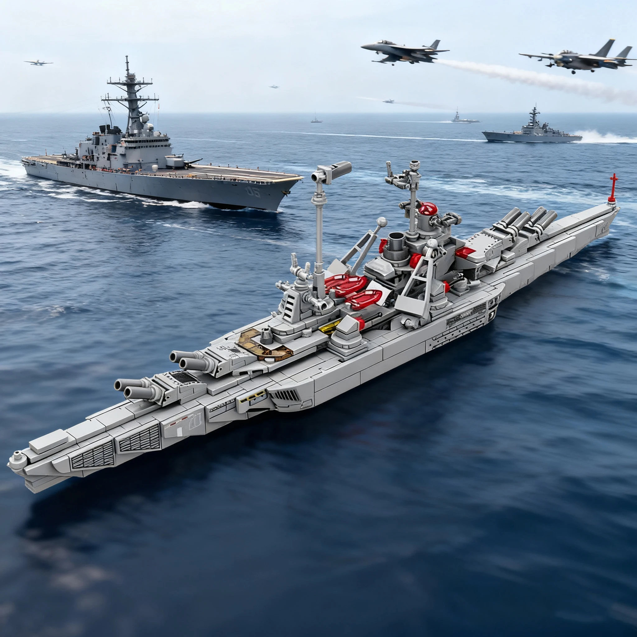 

758PCS Bismarck Battleship Building Blocks WW2 Military Battleship 8 In 1 Assembly Bricks Kids Educational DIY Toys Holiday Gift