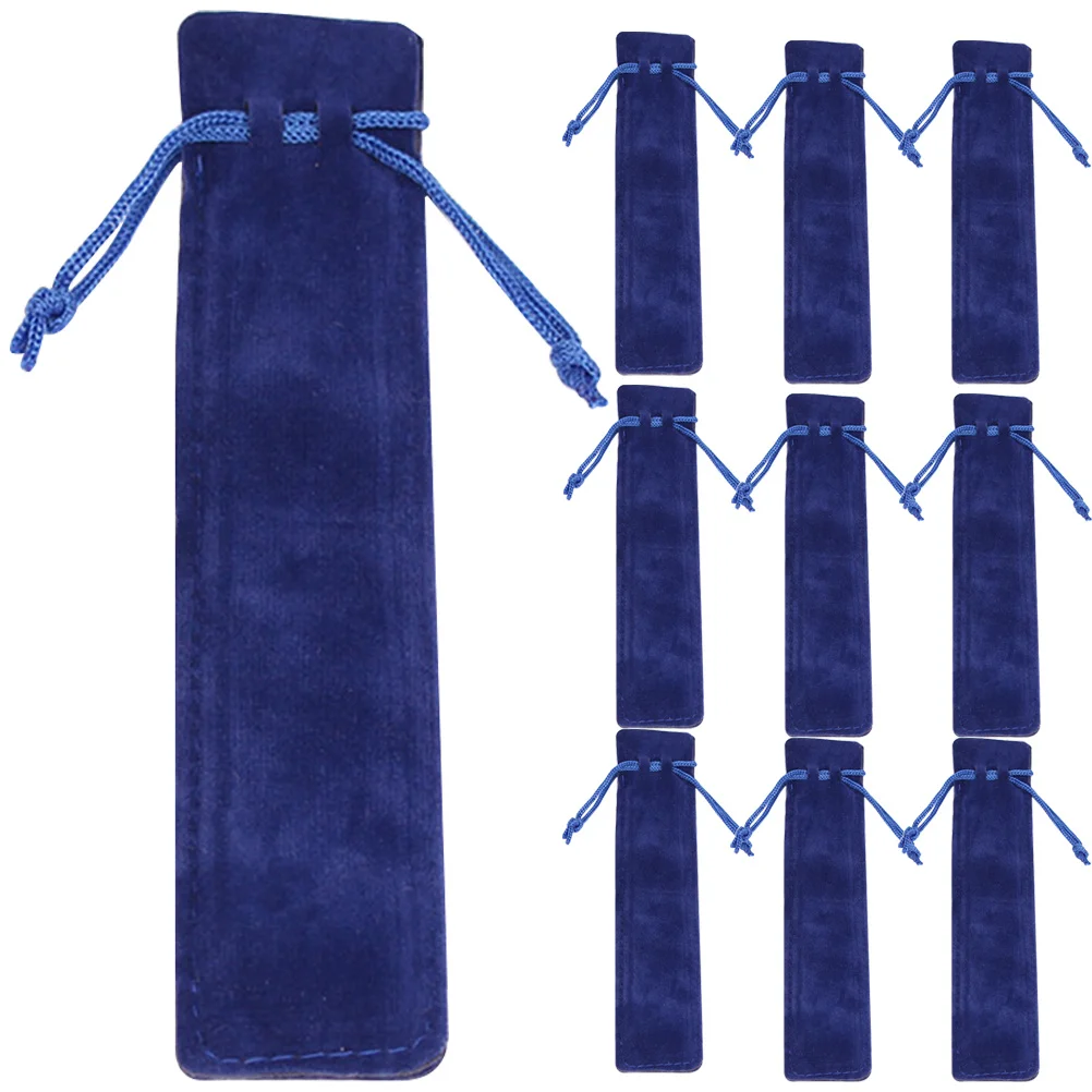 20pcs Pen Bag Drawstring Single Pen Holder Portable Pencil Storage Case For Fountain Pens Gift Pouch Travel Office School