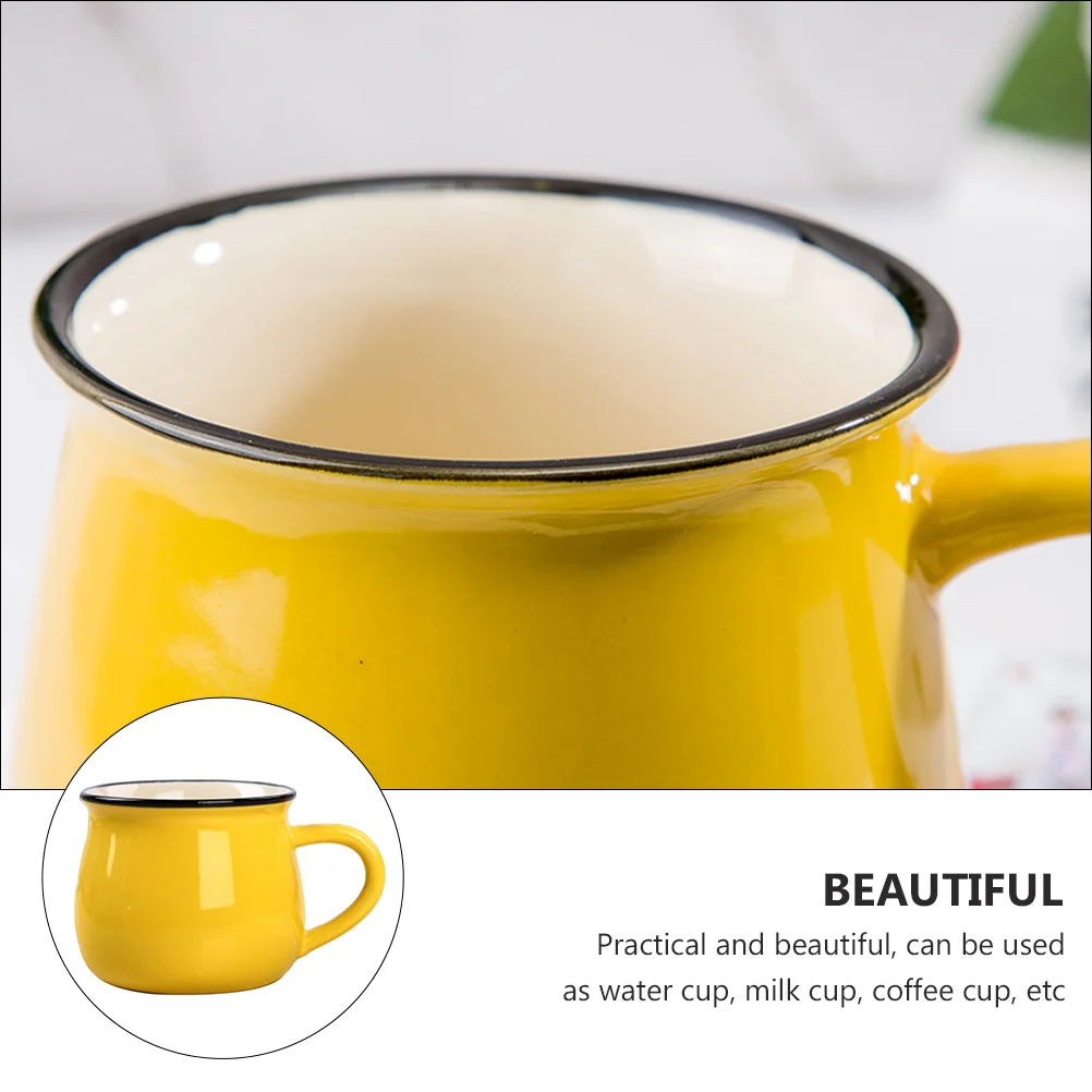 1 قطعة كوب قهوة من السيراميك أصفر ساطع كوب شاي منزلي هدية مثالية كوب شرب للقهوة والحليب وعصير المقهى #6