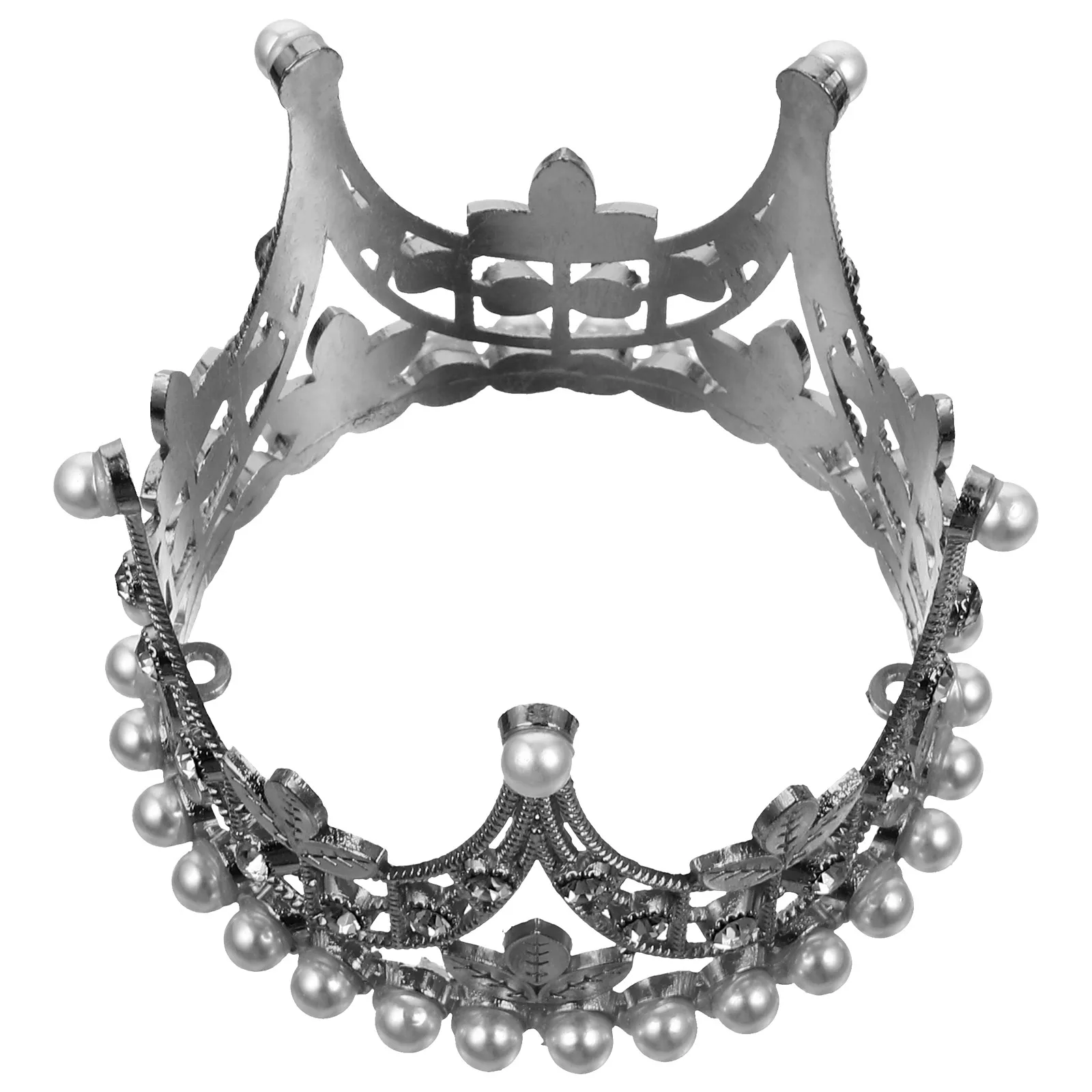 

Luxury Pearl Crown Decoration for Cake Topper Baking Princess Alloy Ornament Birthday Wedding Party Cake Decor